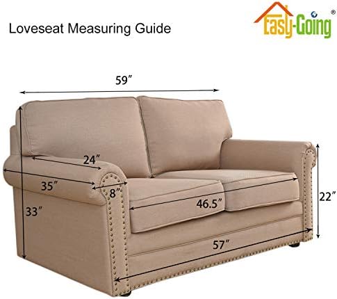 Easy-Going Stretch Loveseat Couch Covers Washable Navy - Image 6