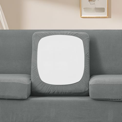 U-NICE HOME 3 Pieces Stretch Couch Cover Sofa Slipcover, Grey - Image 3