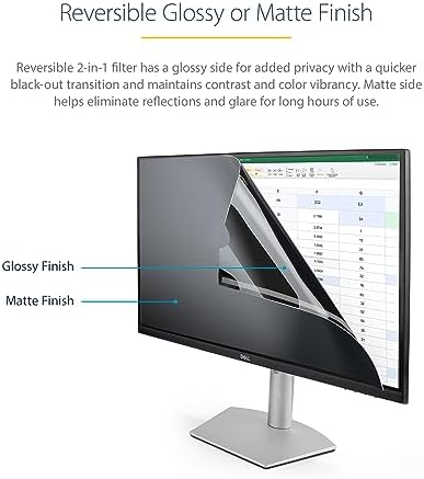 StarTech 23in 16:9 Monitor Privacy Screen Filter, Matte/Glossy Sides, TAA - Image 3