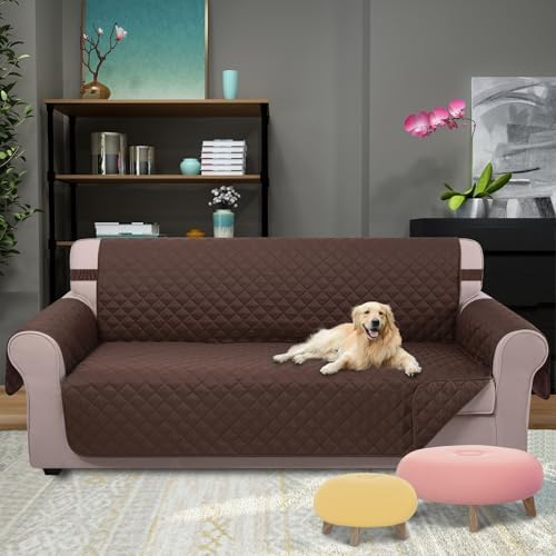 U-NICE HOME Large Sofa Cover Reversible Couch Cover for Dogs, Chocolate - Image 2