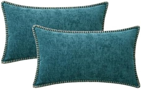 MIULEE Decorative Lumbar Throw Pillow Covers 12x20 Inch Dark Teal 2 Pack - Image 6
