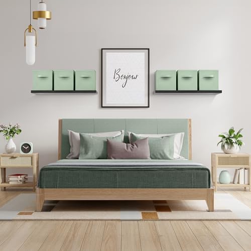 Sorbus Fabric Storage Cubes, 6-Pack Foldable Bins (13 Inch, Sage Green) - Image 3