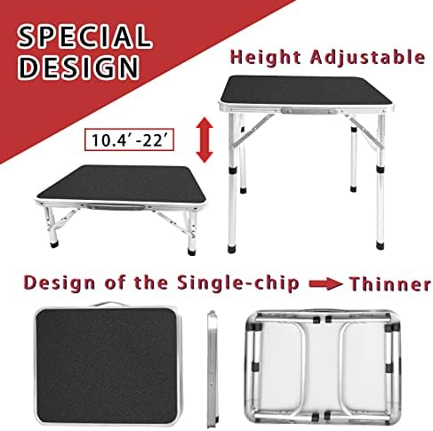 Camp Field Small Folding Camping Table, Adjustable Height, Lightweight - Image 3