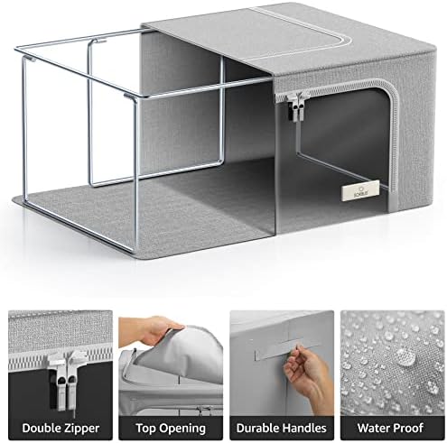 Sorbus Clothes Storage Bins, Clear Window & Handles (4 Pack, Gray) - Image 5