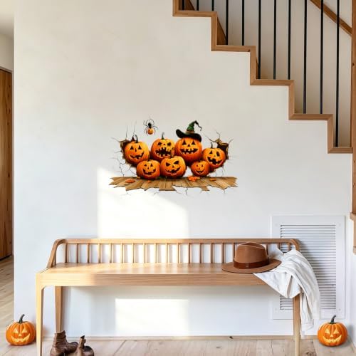 Pumpkin Wall Decals Peel and Stick Halloween Wall Stickers, Jack O Lantern Removable Vinyl Wall Decor, Cute Pumpkin Wall Art for Kids Bedroom Living Room Classroom Window Halloween Party Decorations - Image 6
