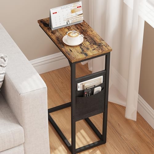 TUTOTAK C Shaped End Table, Side Table for Couch, Sofa Table - Image 6