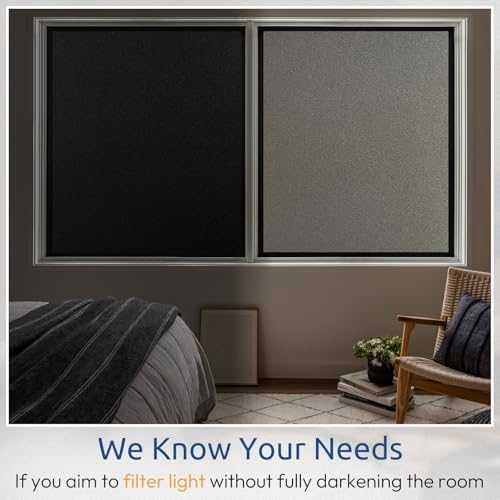 rabbitgoo Static Cling Privacy Film for Glass Windows, Taupe 35.4" x 78.7" - Image 2
