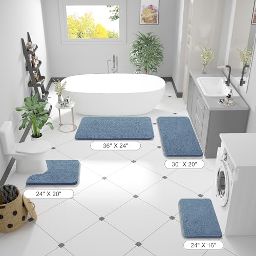 OLANLY Bathroom Rugs 34x21, Extra Soft Absorbent Chenille Bath Rugs - Image 2