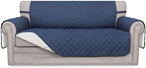 Easy-Going Reversible Couch Cover, 2 Cushion Sofa, Dark Blue/Ivory by Easy-Going