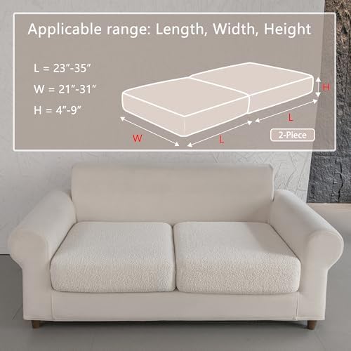 OHSIO Couch Cushion Covers for Sectional Sofa, Stretch Soft Sofa Slipcovers - Image 2