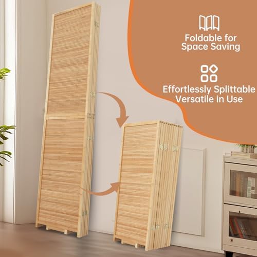 Room Divider Folding Privacy Screens,Hand-Made Natural Bamboo Room Dividers - Image 5