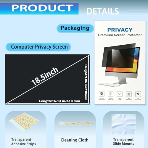 [2 Pack] 18.5 Inch Computer Privacy Screen for 16:9 Aspect Ratio - Image 6