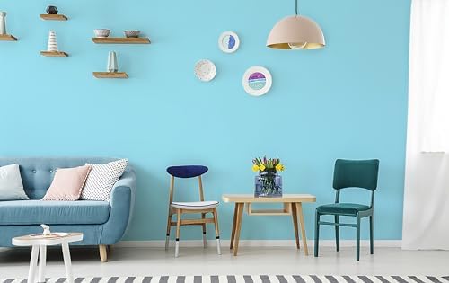 15.7"x197" Blue Peel and Stick Wallpaper for Bedroom Blue Contact Paper Peel and Stick Wallpaper Light for Bathroom Removable Vinyl Self Adhesive Matte - Image 5