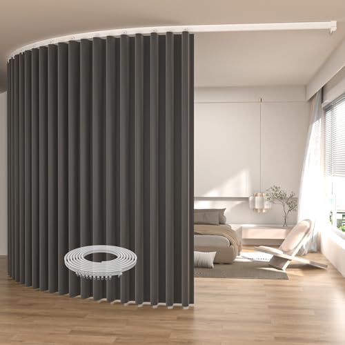 Ceiling Mount Room Divider Curtains,Track Sets for Room Separation,Grey by JVVMNJLK