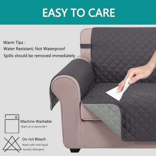 U-NICE HOME Reversible Oversized 28''Chair Covers, Dark Grey/Light Grey - Image 4