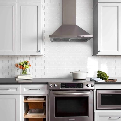 Vamos Tile White Peel and Stick Backsplash, Glossy 3''x6'' PVC Subway Tile - Image 2