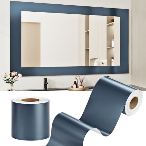 WESTICK Navy Blue Wallpaper Border Peel and Stick Thick Mirror Frame Tape by WESTICK