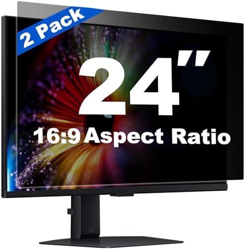 [2 Pack] 24 Inch Computer Privacy Screen for 16:9 Widescreen Monitor by TWGUS