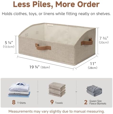 StorageWorks Closet Storage Bins Trapezoid, Brown and Beige, Large, 3-Pack - Image 6
