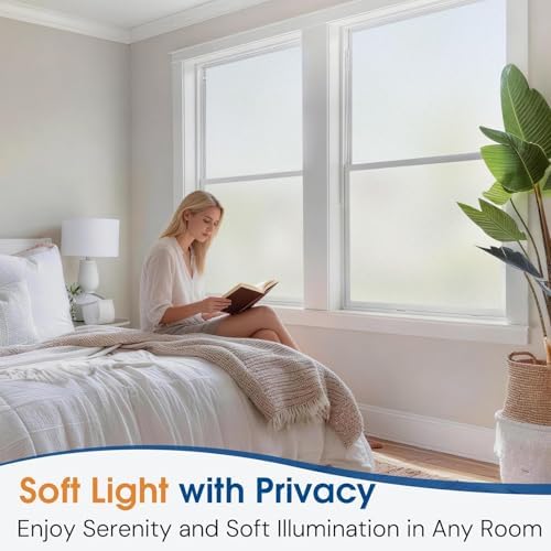 Homein Frosted Glass Window Privacy Film with Tools, Static Cling, Pure - Image 2