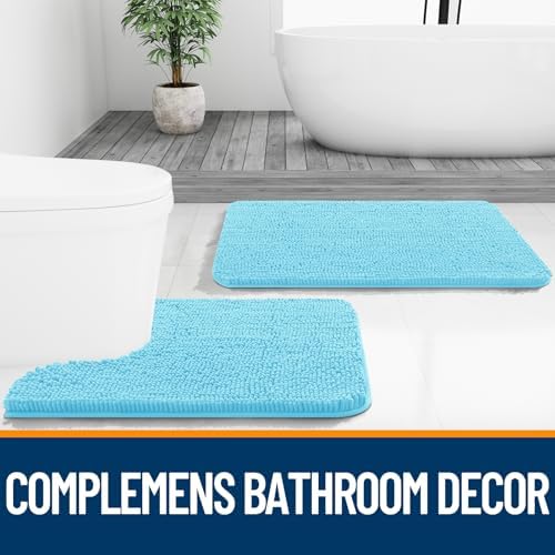 OLANLY Bathroom Runner Rugs 47x24, Extra Soft Absorbent Chenille Bath Rugs - Image 7