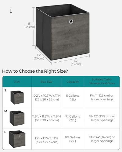 SONGMICS Storage Cubes, Set of 6, 13-Inch Foldable Closet Organizers - Image 5