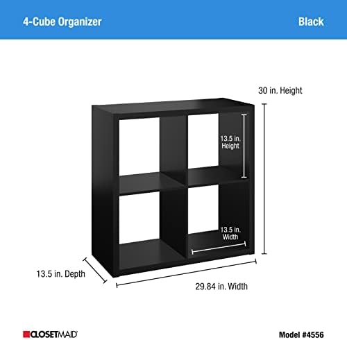 ClosetMaid Decorative Open Back 4-Cube Storage Organizer, Black - Image 3