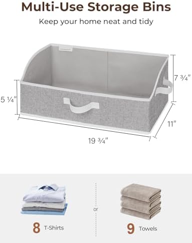 StorageWorks Closet Storage Bins Trapezoid, Gray, Large, 3-Pack - Image 2
