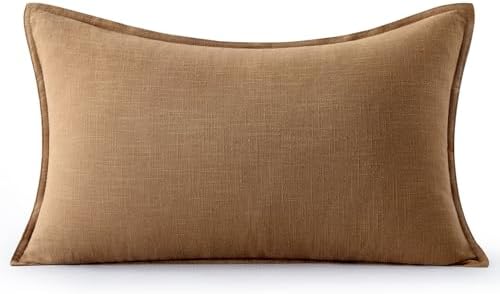 MIULEE Decorative Linen Lumbar Pillow Cover 12x20 Inch Brown - Image 7