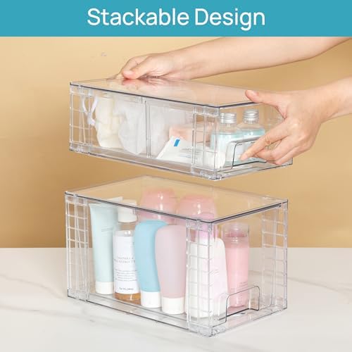Vtopmart Clear Stackable Storage Drawers, 8 Pack Mixed Organizer Set - Image 5