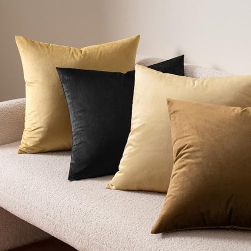 MIULEE Velvet Throw Pillow Covers 14x14 Inch Pack of 2 Black - Image 4