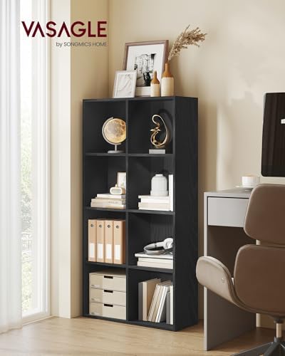 VASAGLE Bookshelf, 8 Cubes Storage Organizer, 25.7 x 9.4 x 51 Inches - Image 2