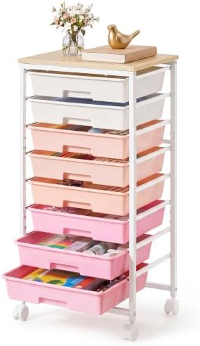 VASAGLE Rolling Cart with Drawers, Craft Organizers and Storage by VASAGLEbySONGMICSHOME