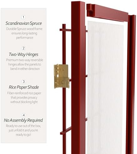2 ft. Short Desktop Window Pane Shoji Screen - Rosewood - 6 Panels - Image 4