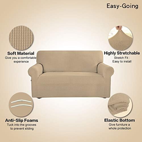 Easy-Going Stretch Couch Covers for Sofa Washable Large Sand - Image 4