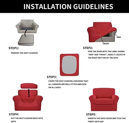 Easy-Going 2 Pieces Stretch Sofa Slipcover for Armchair Washable - Image 6