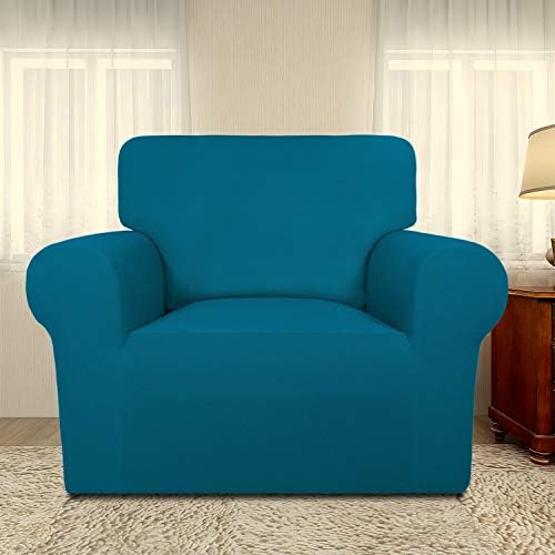 PureFit Stretch Chair Covers Fleece Couch Covers for Sofa Peacock Blue - Image 2