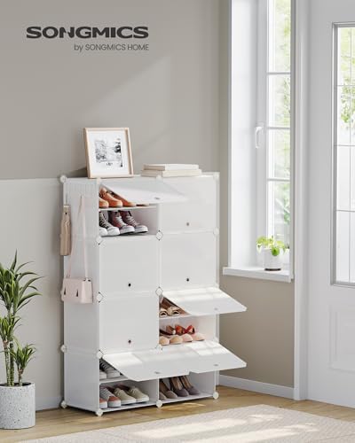 SONGMICS Shoe Rack, 8-Tier with Doors, 32-Pair Storage Cabinet - Image 2