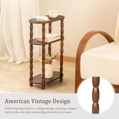 MaxSmeo Small Side Table, 3-Tier Narrow End Table, Wood Accent Table - Image 5