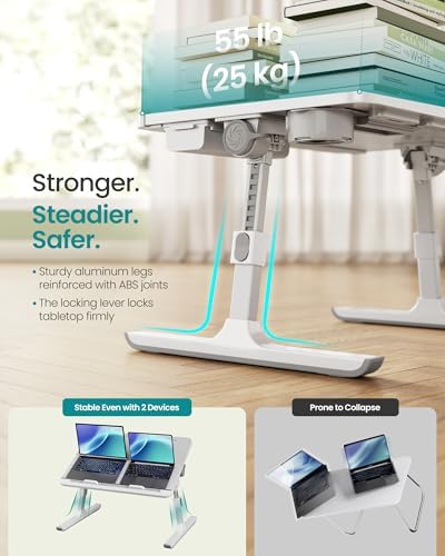 SONGMICS Bed Laptop Desk, Foldable, Adjustable Height, 15.7 x 22 Inches - Image 3