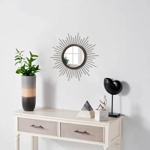 Sunburst Spoked Mirrors for Wall Boho Home Round Wall Art Mirror Classic Metal Modern Hanging Mirror Living Room Hallway Bathroom Bedroom Office Vanity Entryway - Image 5