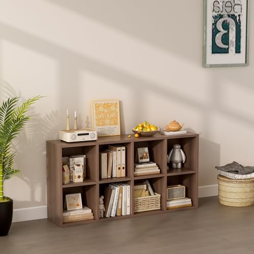 OSCHF 8-Cube Storage Shelf Bookcase, Walnut - Image 3