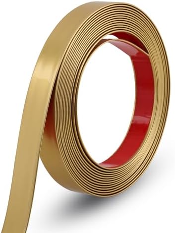 Gaahing 196.8" x 1" Matte Gold Molding & Wall Trim, Flexible Peel and Stick Decorative Strip for Tile, Mirror, Ceiling, Floor, Panel, Cabinet by Getallthemoldingtrimsyoulike