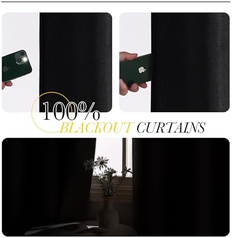 NICETOWN 100% Black Out Curtain for Patio Sliding Door, W100 x L108 in - Image 3