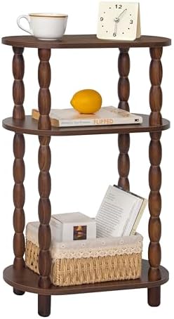 MaxSmeo Small Side Table, 3-Tier Narrow End Table, Wood Accent Table by MaxSmeo