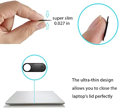 ZUCUCUC Laptop Camera Cover Slide, Camera Cover, 9 Pack Ultra Thin Webcam Cover Slide for Laptop, Desktop, PC, Tablet, Smartphone, Protect Your Privacy and Security(Black) - Image 4