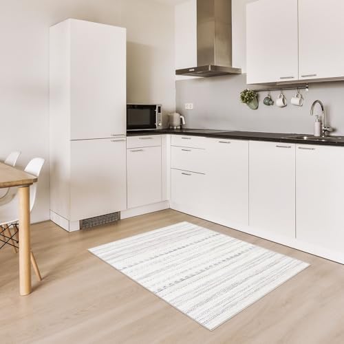Nakagishi Boho 2x3 Washable Area Rug Non Slip Carpet for Entryway Gray - Image 3
