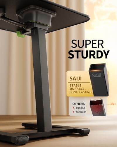 SAIJI Sturdy TV Tray Table with Wheels, Heavy Duty Metal TV Trays for Couch - Image 5