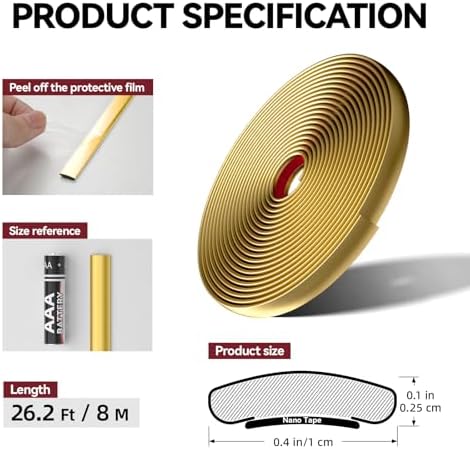 26.2 Ft Peel and Stick Wall Molding Trim, Flexible PVC Trim - Image 3