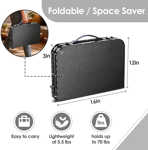 Folding TV Trays Foldable Dinner Tray Food Snack Eating Couch Side Table - Image 3